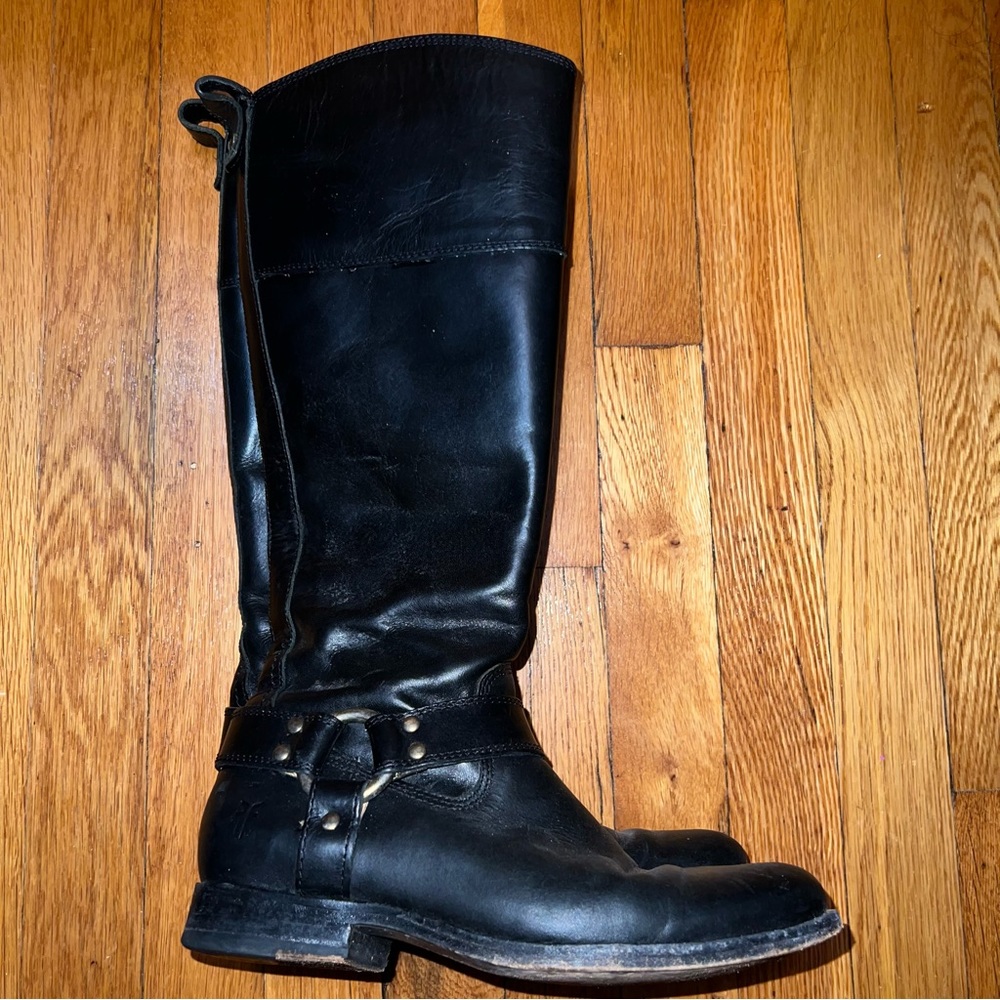 FRYE Harness Tall Black Leather Riding Boots. Excellent condition